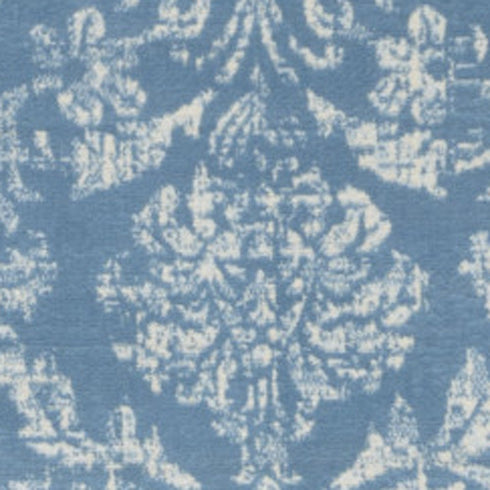 2' X 4' Blue Damask Power Loom Area Rug
